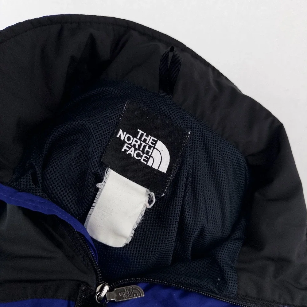 90's Vtg The North Face Mens S Royal Blue Black Hydrenaline Packable Hood Jacket